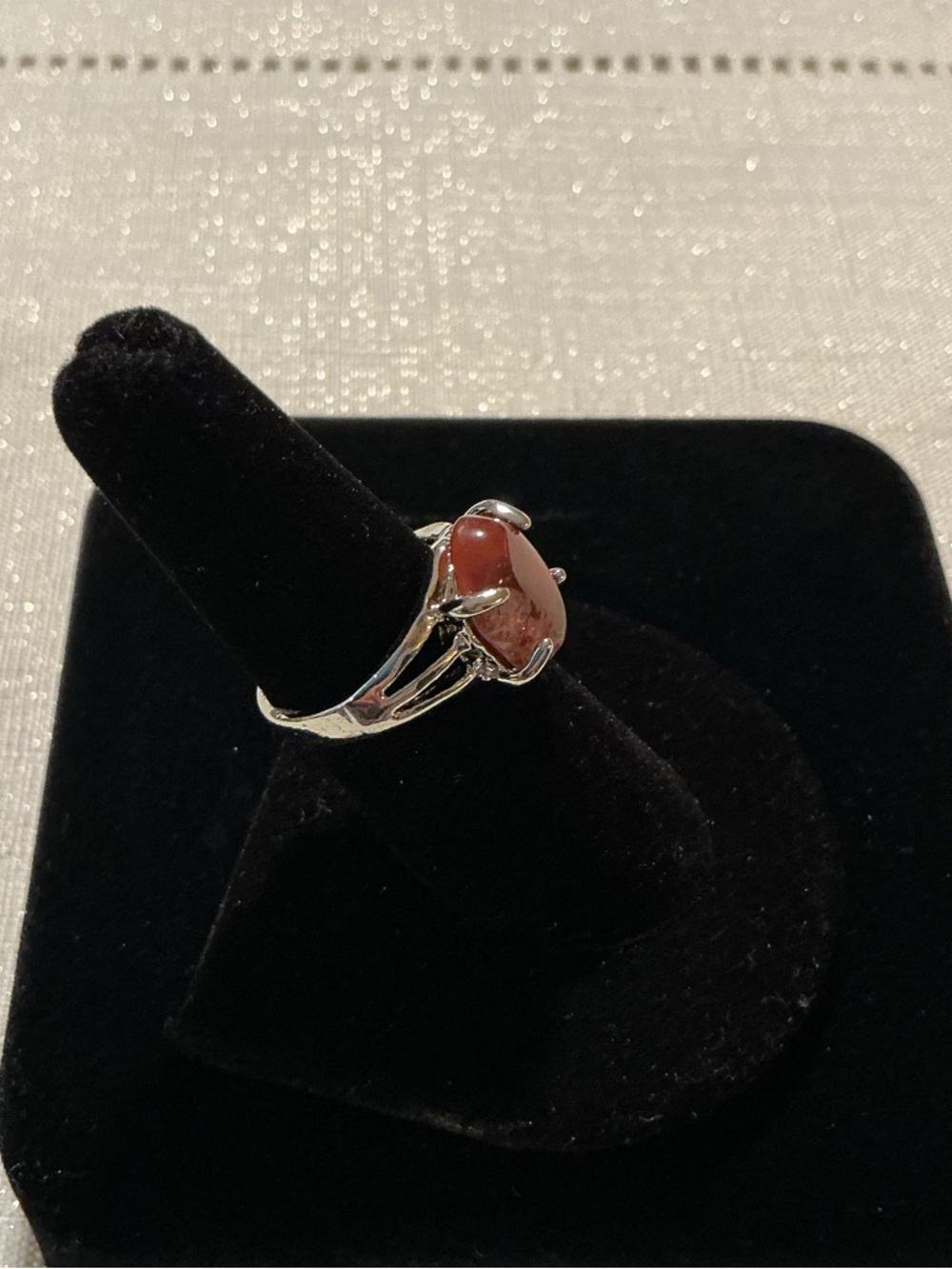 Carnelian Oval Silver Plated Ring - Picture 4 of 4